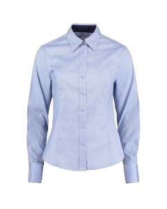 Kustom Kit Women's Contrast Premium Oxford Blouse Long Sleeve