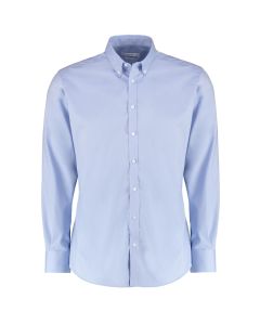 Kustom Kit Stretch Oxford Slim Fit Shirt Long-sleeved