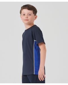 Finden & Hales Kids’ Performance Panel T-Shirt – Lightweight, Crew Neck, Raglan Sleeves, Contrast Side Panels