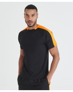 Finden & Hales Unisex Team T-Shirt – Short Sleeves with Raglan Shoulder, Contrast Sleeve Panels, Sweat-Wicking