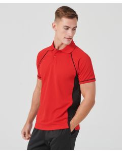 Finden & Hales Unisex Performance Polo Tee – Panelled Sides, Rib Collar with 2-Button Placket, Short Raglan Sleeves