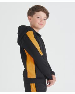 Finden & Hales Kids' Team Hoodie – Soft-Feel, Durable, Contrast Hood, Unisex, Contrast Sleeves, Zipped Welt Pocket