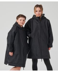 Finden & Hales Kids All-Weather Robe – Full-Length Zip, 3-Piece Hood with Fleece Lining, Zipped Pockets, Hook & Loop Sleeve Cuffs