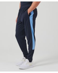 Finden & Hales Knitted Tracksuit Pants – Slim Leg Knitted Track Pants, Contrast Colours, Zipped Side Pockets