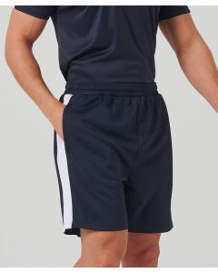 Finden & Hales Knitted Shorts with Zip Pockets – Elasticated Waist with Inner Drawcord, Knee-Length, Contrast Side Panels