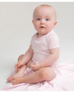 Larkwood Essential Short Sleeved Baby Bodysuit – Soft and Comfortable, Envelope Neck, Binding on Neck and Cuff