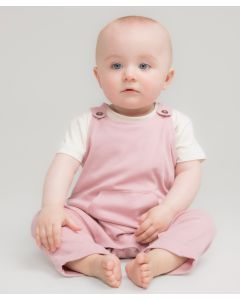 Larkwood Organic Cotton Dungaree - Soft Baby Wear with Button Fastening, Single Jersey Facing, Kangaroo Pocket