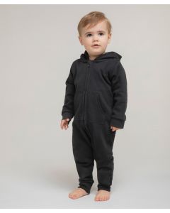 Larkwood Fleece All-in-One - Soft Touch Baby Suit with Full Zip Fastening, Hood with Ears Detail, Front Kangaroo Pocket, Flat Lock