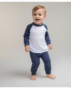 Larkwood Children's Pyjamas – Cosy, Breathable, Bedtime Comfort, Soft Cotton, Contrast Plain Pants with Elasticated Waist