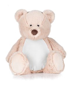 Mumbles Zippie Teddy - Plush Teddy Bear with Zip Access for Embroidery, Customisable Soft Toy, Removable Filling Gift Teddy
