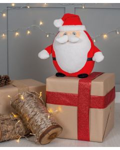 Mumbles Zippie Father Christmas - Plush Toy with Zip Access Base for Embroidery, Personalised Gift, Soft Festive Stuffed Santa
