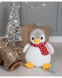 Mumbles Zippie Penguin - Soft Plush Teddy Toy with Embroidery Access, Personalised Stuffed Animal Gift for Babies & Children