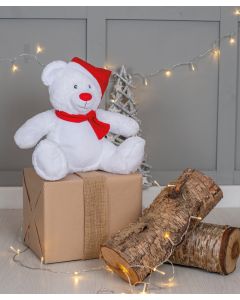 Mumbles Zippie Christmas Bear - Plush Teddy with Zip Access for Embroidery, Sublimation & Personalised Gift Decoration