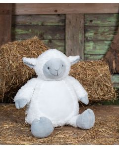 Mumbles Zippie Lamb - Soft Plush Teddy Toy with Zip Access, Embroidery Friendly Stuffed Animal Gift for Babies & Children