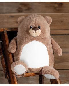 Mumbles Zippie Brown Bear - Plush Teddy Bear Soft Toy with Zip Access Tummy for Embroidery & Personalised Gifts