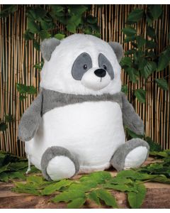 Mumbles Zippie Panda - Soft Plush Teddy Bear Toy with Zip Access, Embroidery Friendly Stuffed Animal Gift for Children