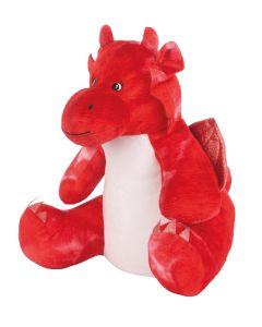 Mumbles Zippie Red Dragon - Plush Toy, Soft Stuffed Fantasy Animal Teddy for Embroidery, Personalised Gift & Collectors