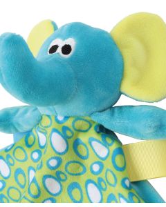 Mumbles Baby Multi-Coloured Comforter - Elephant Soft Plush Baby Blanket Toy with Rattle, Embroidery Access, Hidden Zip