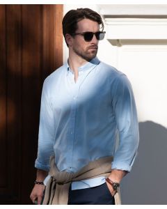 Nimbus Rochester Modern Fit – Classic Oxford Shirt – Versatile, Long Sleeve, Shaped Pleats, Curved Hem and Toned Contrast Details