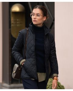 Nimbus Women’s Henderson Diamond Quilted Jacket – Stand-up Collar, Rib Cuffs at Sleeve, Water-Repellent Finish