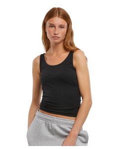 New Morning Studios Women’s Basic Tank Top - Organic Cotton, Stretch Jersey, Regular Fit, Crew Neck, Vest Layering Essential