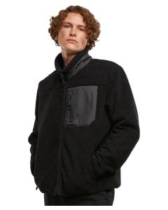 New Morning Studios Bonded Sherpa Jacket - Full Zip, Unisex, Recycled Polyester, Warm Sherpa Lined Jacket with Stand Collar