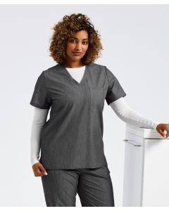 Onna by Premier Women's 'Limitless' Onna-Stretch Tunic – Women’s Short Sleeve Scrub Tunic, Crease-Resistant Fabric, V-Neck, Single Patch Pocket