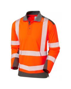 Leo Workwear WRINGCLIFF Leo EcoViz Performance+ Dual Colour Sleeved Polo Shirt – Split Hem and Extended Back, Generous Fit
