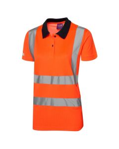 Leo Workwear LANA Leo EcoViz Comfort Women’s Polo Shirt - 2 Button Placket, Hi Vis Colour, Soft Handle Finish, UV Protection