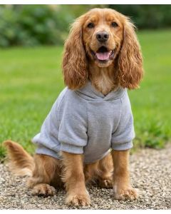 Portman & Pooch Dog’s Hoodie – Pet Pullover Hoodie, Fleece-Back Stretch Jersey, Ribbed Trim and Harness-Compatible Design
