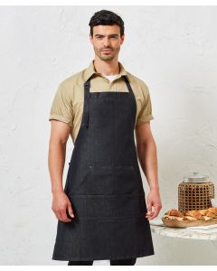 Premier Jeans Stitch Bib Apron – Adjustable Neckband Buckle, Contrast Stitch, Copper Rivets, Four Pocket Compartments