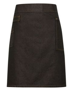 Premier Division Waxed-Look Denim Waist Apron – Large Pocket, Stitched Detail, Waxed Effect, Water Repellent