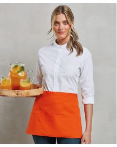 Premier Colours 3-Pocket Apron – Short Waist Apron, Three Open Pockets, Premium Colour