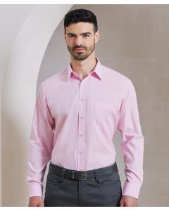 Premier Long Sleeve Poplin Shirt – Stiffened Formal Cut Collar, Butten Fastened Cuff, Open Pocket On Left