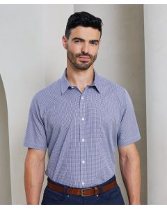 Premier Microcheck Gingham Cotton Shirt – Soft Feel, Yarn-Dyed Poplin