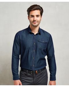 Premier Jeans Stitch Denim Shirt – Long Sleeves, Contrast Stitch, Left Breast Pocket, Button Cuff  & Sleeve Guard