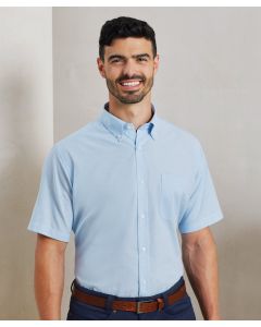 Premier Oxford Short Sleeve Shirt – Left Chest Pocket, Point Collar, Button Down, Semi-Fitted