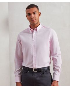 Premier Cotton Rich Oxford Stripes Shirt – Narrow Vertical Stripes, Classic Button Down Collar, Lightweight