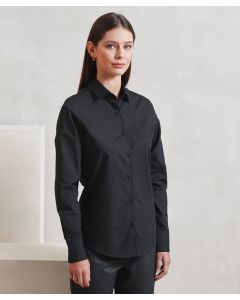 Premier Recyclight Women’s Poplin Shirt – Long Sleeve, Button Front & Cuffs