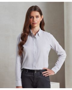 Premier Women's Maxton Long Sleeve Shirt – Gingham Check, Button Closure