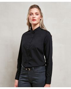 Premier Women's Banded Collar 'Grandad' Shirt – Lightweight, Stylish Dress Shirt
