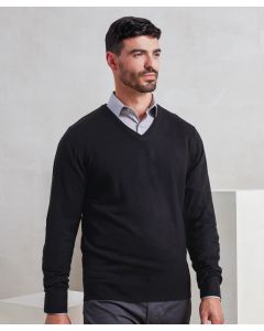 Premier Essential Acrylic V-Neck Sweater – Ribbed Knitwear, Lightweight, Durable