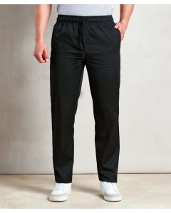 Premier Chef's Slim Leg Trousers – Unisex, Elastic Waist, Zip Fly