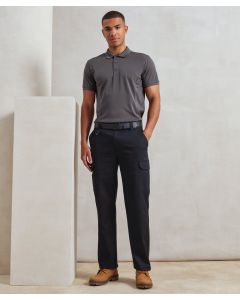 Premier Stretchchecker Work Cargo Trousers – Unisex, Multi-Pocket, Belt Waist