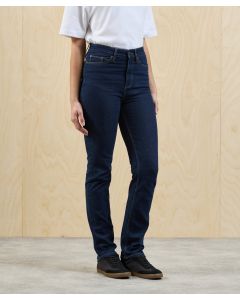 Premier Women’s Workready Straight-Leg Jeans - Durable Stretch, Denim Fade Resistant, Uniform Fit, Metal Button
