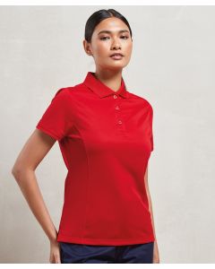 Premier Women's Coolchecker® Piqué Polo Tee – Rib Collar, 3-Button Placket, Semi-Fitted, Short Sleeves, Quick-Drying