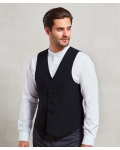 Premier Lined Polyester Waistcoat – 5-Button Formal Style w/ Hospitality Vest