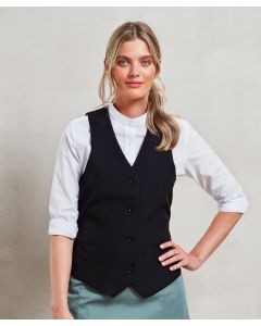 Premier Women’s Lined Polyester Waistcoat – 4-Button, Buckled