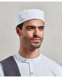 Premier Turn-Up Chef’s Hat – Ventilated Flat Cap w/ Elasticated Back