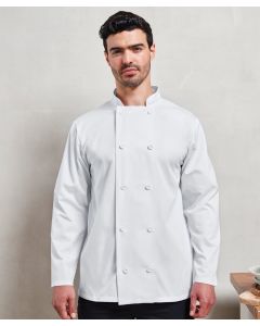 Premier Long Sleeve Chef’s Jacket – Unisex, 10-Button Wrap, Mandarin Collar